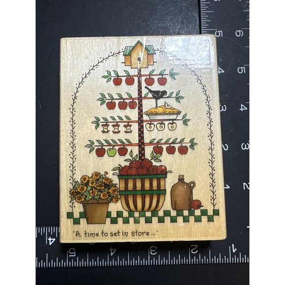 Uptown Rubber Stamps "Set In Store" Apple Tree bySandi Gore Evans - Picture 2 of 5